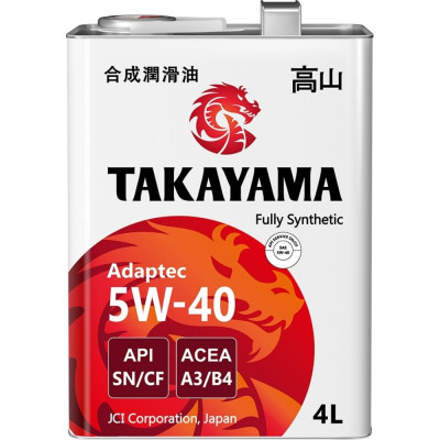 Синтетическое моторное масло TAKAYAMA SAE 5W40 API SN/CF 605045