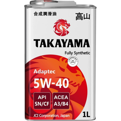 Синтетическое моторное масло TAKAYAMA SAE 5W40 API SN/CF 605044