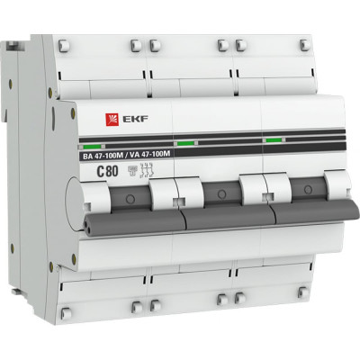 Автоматический выключатель EKF PROxima ВА 47-100M mcb47100m-3-80C-pro