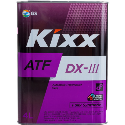 Синтетическое трансмиссионное масло KIXX ATF DX-III L250944TE1