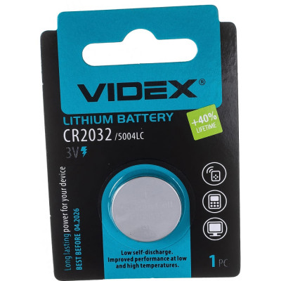 Элементы питания Videx VID-CR2032-1BL
