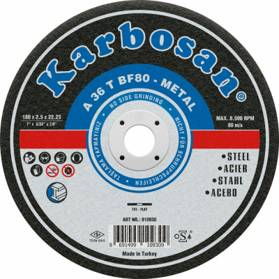 Отрезной диск по металлу Karbosan 10930