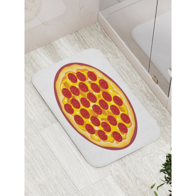 Противоскользящий коврик для ванной, сауны, бассейна JOYARTY Пицца bath_141829