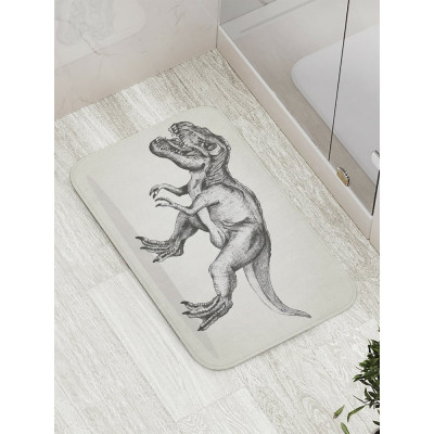 Противоскользящий коврик для ванной, сауны, бассейна JOYARTY Монохромный динозавр рекс bath_28882
