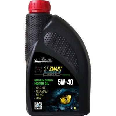 Моторное масло GT OIL Smart SAE 5W-40 API SL/CF 8809059408841