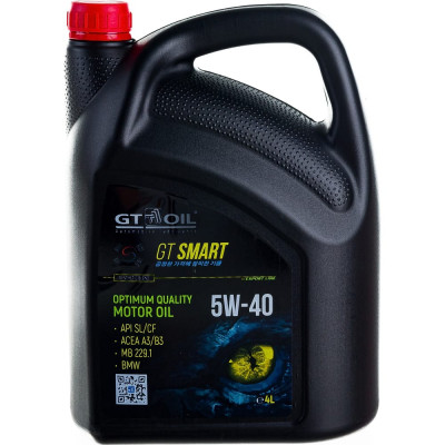 Моторное масло GT OIL Smart SAE 5W-40 API SL/CF 8809059408858