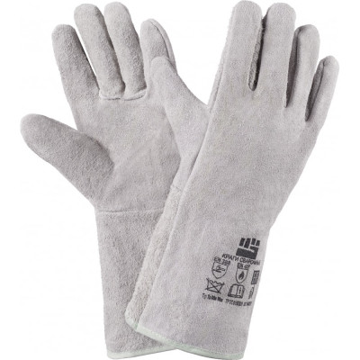 Спилковые краги Фабрика перчаток КР-СП-СЕР-144