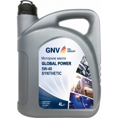 Синтетическое моторное масло GNV Global Power 5W40 Synthetic A3 B4, SN CF 4602009975493