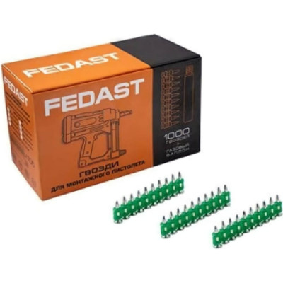 Усиленные гвозди для монтажного пистолета Fedast 3.0х16 мм, 1000 шт. fd3016eg