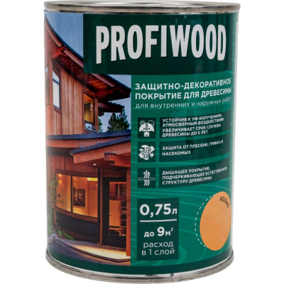 Защитно-декоративное покрытие для древесины Profiwood 72621
