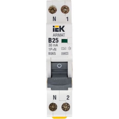 Автоматический выключатель дифференциального тока IEK ARMAT B06S AR-B06S-1N-B25A030