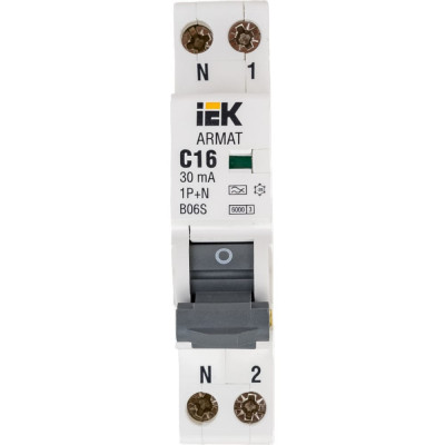 Автоматический выключатель дифференциального тока IEK ARMAT B06S AR-B06S-1N-C16A030