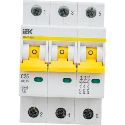 Автоматический выключатель IEK ВА47-60M MVA31-3-025-C
