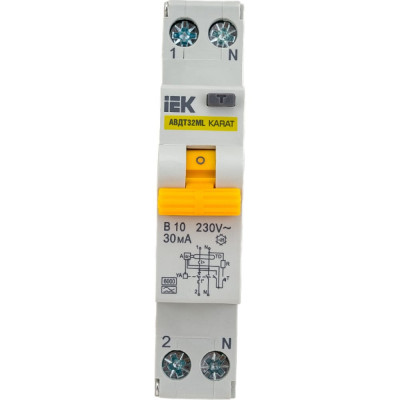 Автоматический выключатель дифференциального тока IEK АВДТ32ML KARAT MVD12-1-010-B-030-A