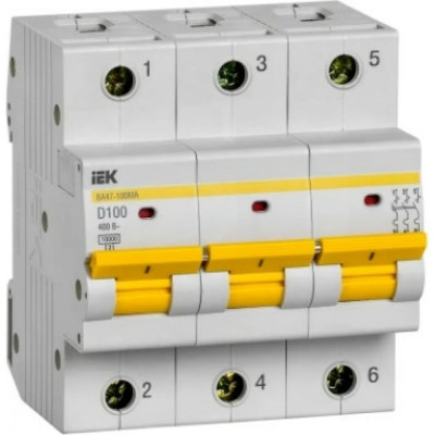 Автоматический выключатель IEK ВА47-100МА MVA43-3-100-D