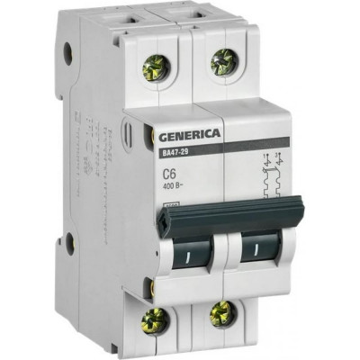 Автоматический выключатель GENERICA ВА47-29 MVA25-2-006-C