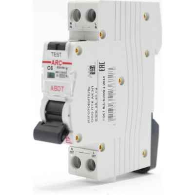 Автоматический выключатель дифференциального тока AKEL АВДТ ARC-1P+N-C6-30mA-ТипAC 400913