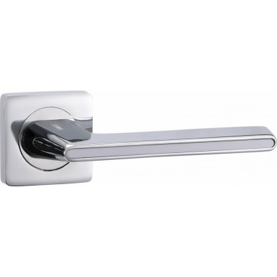 Алюминиевая дверная ручка Вантаж хром/белый глянец V51CP AL