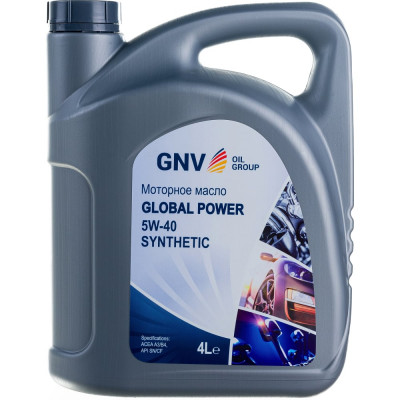 Синтетическое моторное масло GNV Global Power 5W-40 Synthetic A3/B4 GGP1011072016540540004