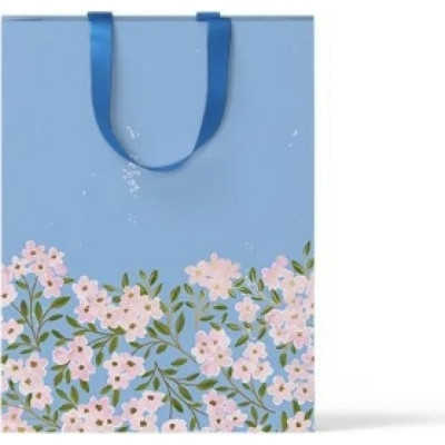 Маленький подарочный пакет Красота в деталях Цветы на голубом фоне KVD.PAK.000.00.22