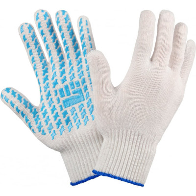 Плотные хлопчатобумажные перчатки Фабрика перчаток 6-10-ПЛ-БЕЛ-(L)