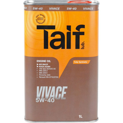 Синтетическое моторное масло TAIF TAIF VIVACE 5W-40 211025