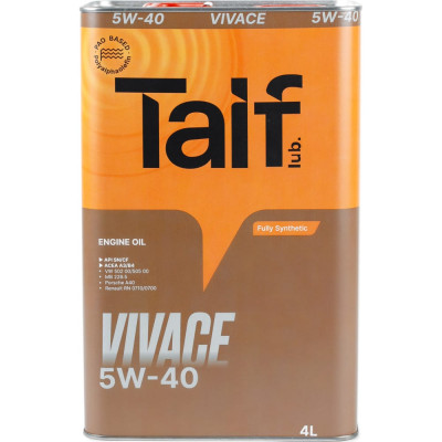 Синтетическое моторное масло TAIF TAIF VIVACE 5W-40 211026