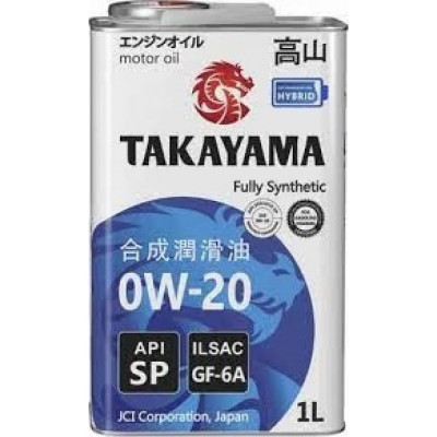 Синтетическое моторное масло TAKAYAMA SAE 0W-20, ILSAC GF-6A, API SP 605140