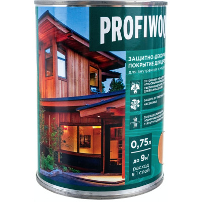 Защитно-декоративное покрытие для древесины Profiwood 72624