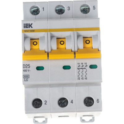 Автоматический выключатель IEK ВА47-60M MVA31-3-025-D
