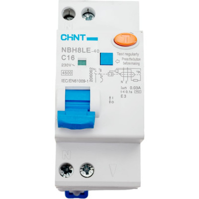 Автоматический выключатель дифференциального тока CHINT NBH8LE-40 (R) 206062