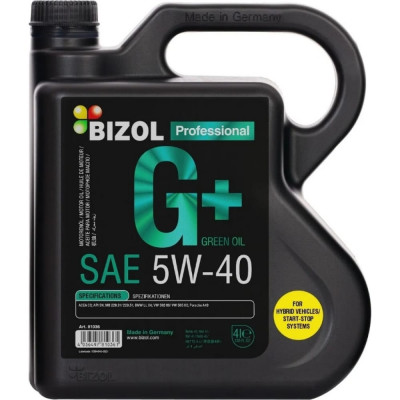 НС-синтетическое моторное масло Bizol Green Oil+ 5W-40, SN, C3 81036
