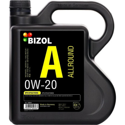 НС-синтетическое моторное масло Bizol Allround 0W-20, SP, GF-6A 85836