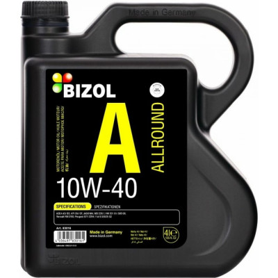 НС-синтетическое моторное масло Bizol Allround 10W-40 SN, A3/B4 MA2 83016