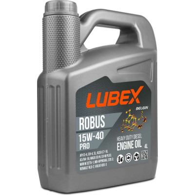 Минеральное моторное масло Lubex ROBUS PRO 15W-40, CH-4/CI-4/SL, A3/B4/E7 L019-0773-0404