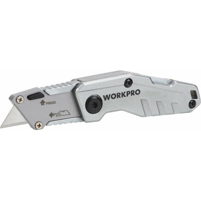 Алюминиевый складной быстросменный нож WORKPRO WP211010