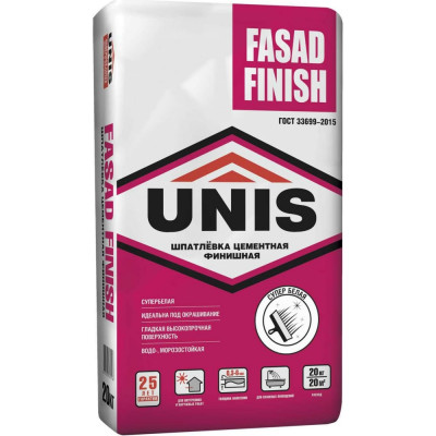 Цементная шпатлевка UNIS Fasad Finish 4607005185518