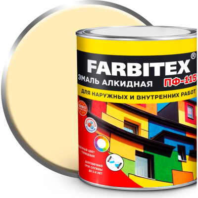 Алкидная эмаль Farbitex ПФ-115 4300001777
