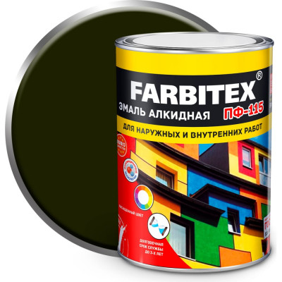 Алкидная эмаль Farbitex ПФ-115 4300006009