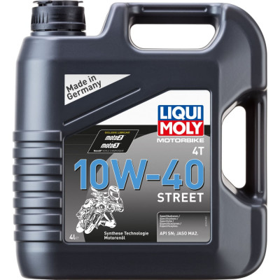 НС-синтетическое моторное масло для 4-тактных мотоциклов LIQUI MOLY Motorbike 4T Street 10W-40 SN Plus MA2 1243