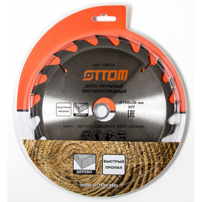 Пильный диск для древесины OTTOM 10014