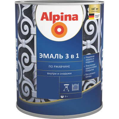 Алкидно-уретановая эмаль по ржавчине ALPINA 948103617