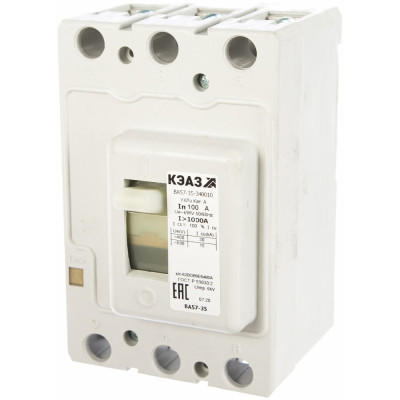 Автоматический выключатель КЭАЗ ВА57-35-340010-100А-1000-690AC-УХЛ3 108566