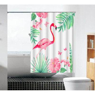 Тканевая шторка для ванной комнаты MELODIA Розовый фламинго MZ-103 20873