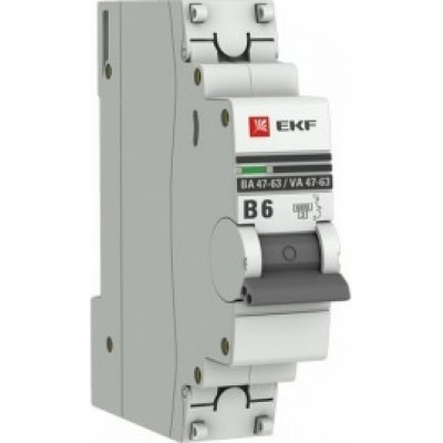 Автоматический выключатель EKF ВА 47-63 PROxima mcb4763-6-1-06B-pro
