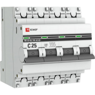Автоматический выключатель EKF PROxima ВА 47-63 mcb4763-4-25C-pro