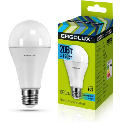 Светодиодная лампа Ergolux LED-A65-20W-E27-4K ЛОН 13183