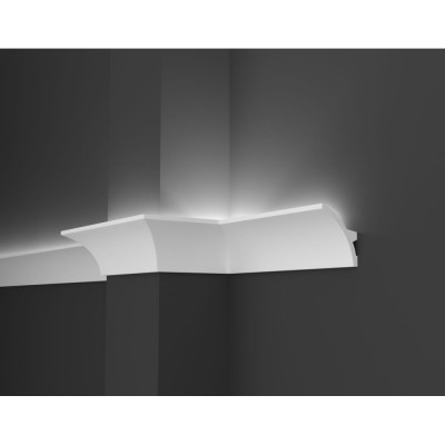 Ударопрочный влагостойкий потолочный карниз под LED подсветку Decor-Dizayn DD512