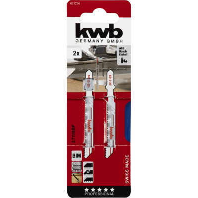 Пилки для лобзика по металлу KWB T118BF 621220