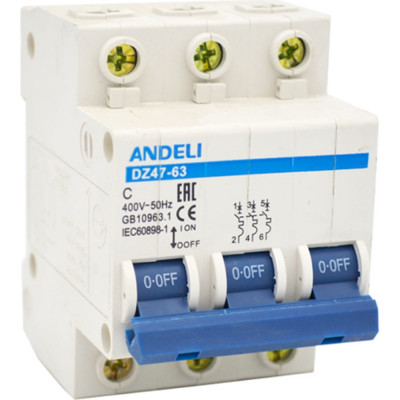 Автоматический выключатель ANDELI DZ47-63 ADL01-090